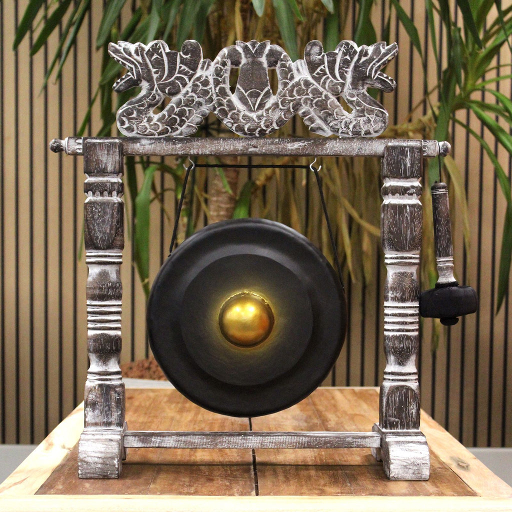 Small Healing Gong in Stand - 25cm - Black