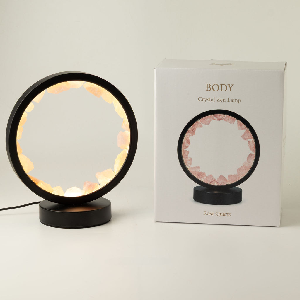 Gemstone Halo Lamp - Zen Body - Rose Quartz